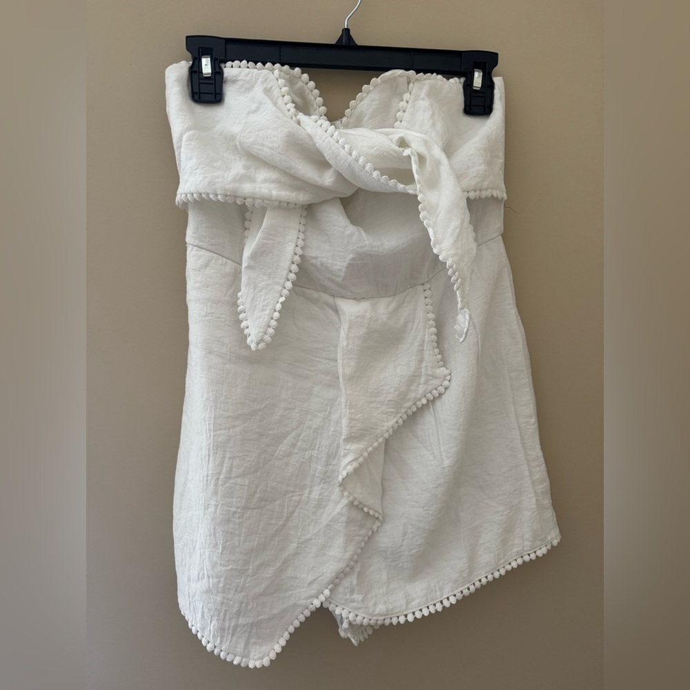 Fashion Nova White Strapless Romper